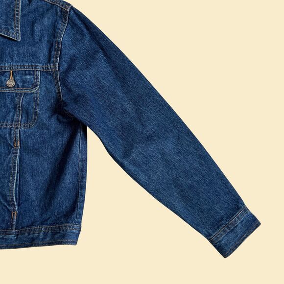 Vintage 90s denim button-down jacket by Bill Blass Petites, size petite small - Picture 3 of 10